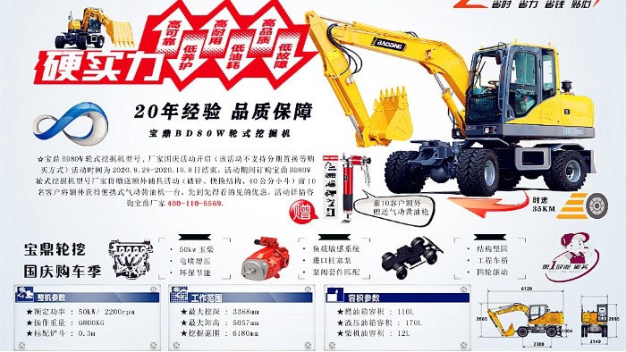 寶鼎BD80W新款輪式挖掘機(jī)型號(hào) 寶鼎BD80W新款輪式挖掘機(jī)型號(hào)